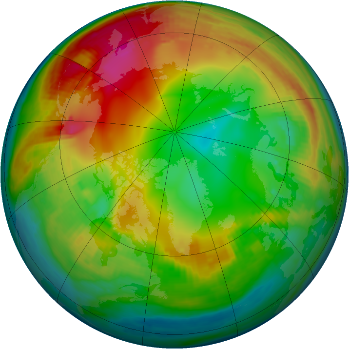 Arctic ozone map for 23 January 2001
